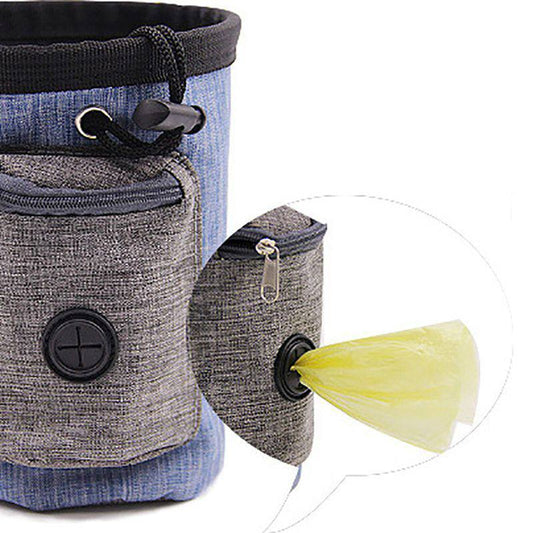 Durable Oxford cloth puppy treat bags in three colors, ideal for training and walking sessions.