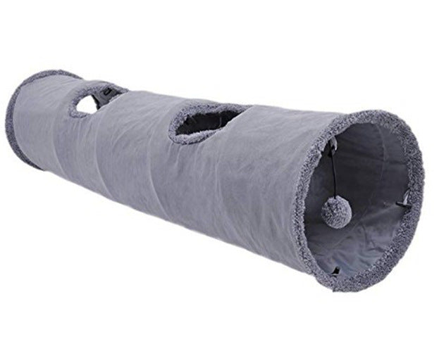 Foldable cat tunnel showing spacious interior for cats to hide, run, and relax.