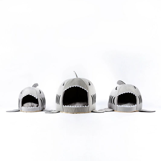 Shark Shaped Dog & Cat Bed – Cozy 2-in-1 Cave and Cushion | PurrBarks - PurrBarks