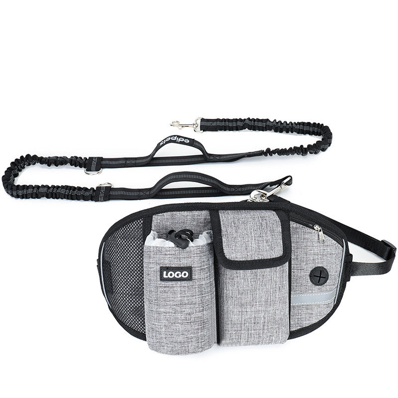 Training waist pack for dogs with phone holder and leash clip