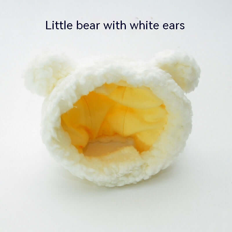 Cozy pet bear ear hat perfect for cats and small dogs