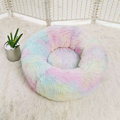 Luxury donut bed for cats and small dogs in modern interior