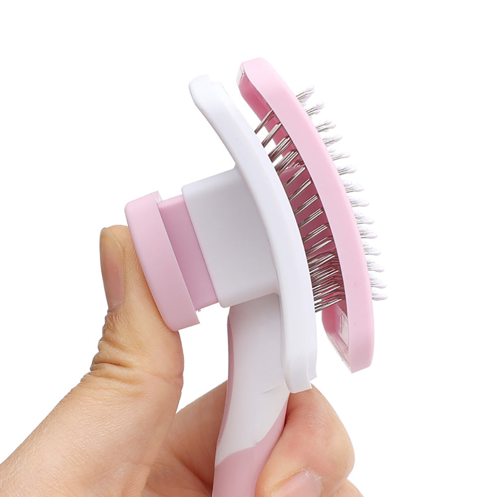 One-click pet hair remover brush ideal for grooming cats and dogs at home