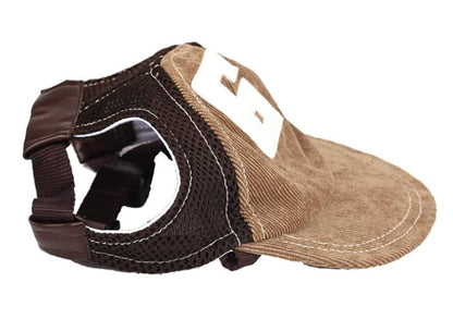 Cute and stylish pet cap designed for dogs and cats, brown color