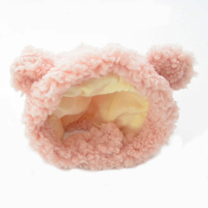 Pet accessory – bear ear hat in white and pink