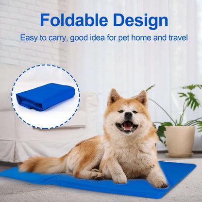 Gel cooling mat for dogs and cats, self-recharging and portable