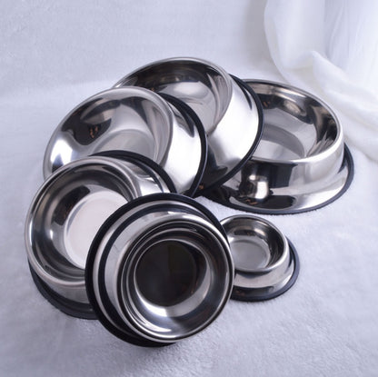 Stainless Steel Non-Slip Pet Bowl – Durable Food & Water Dish for Dogs and Cats (Multiple Sizes) -PurrBarks