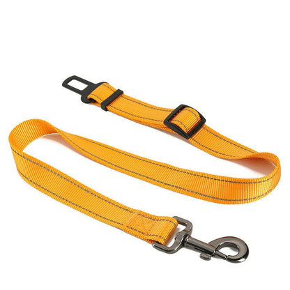 Universal dog seatbelt clip compatible with most vehicles.