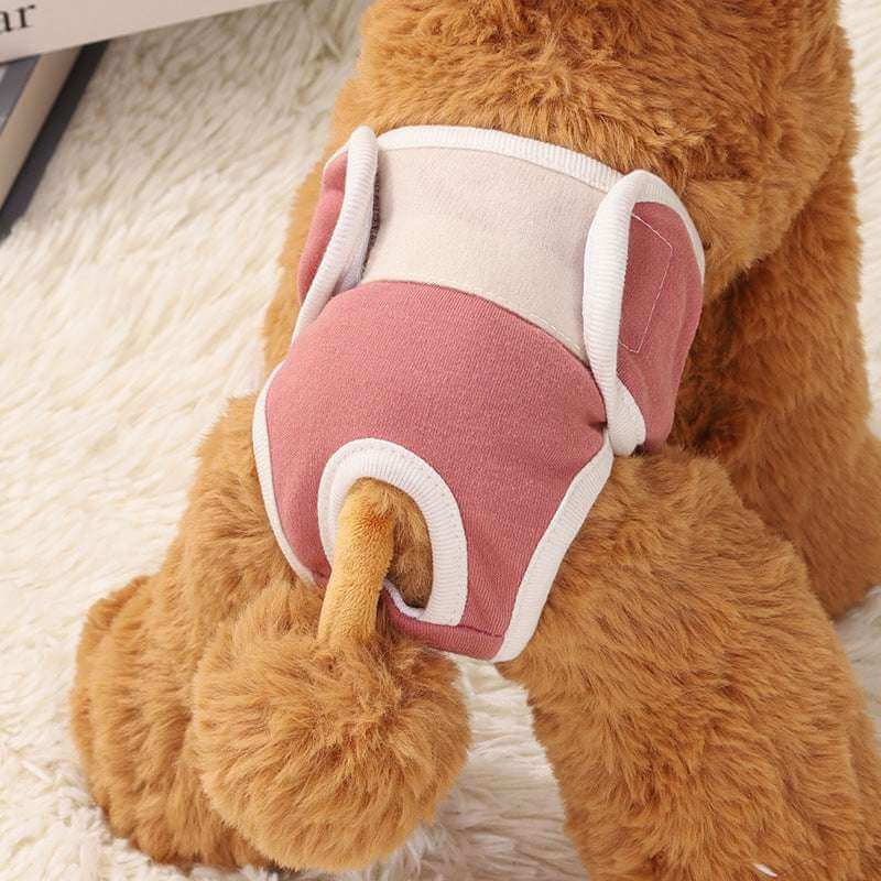 Cotton pet pants with stretch waistband for secure fit and comfort