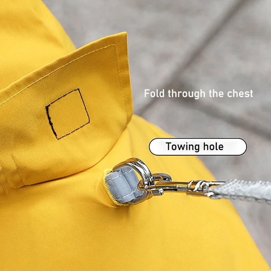 Functional and fashionable dog rain jacket for outdoor use