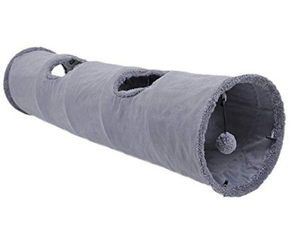 Foldable cat tunnel showing spacious interior for cats to hide, run, and relax.