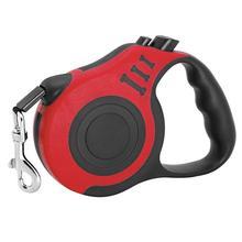 Adjustable length pet leash in green, red, yellow, and blue colors