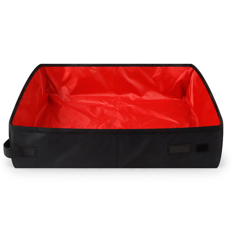 Compact black litter box for cats