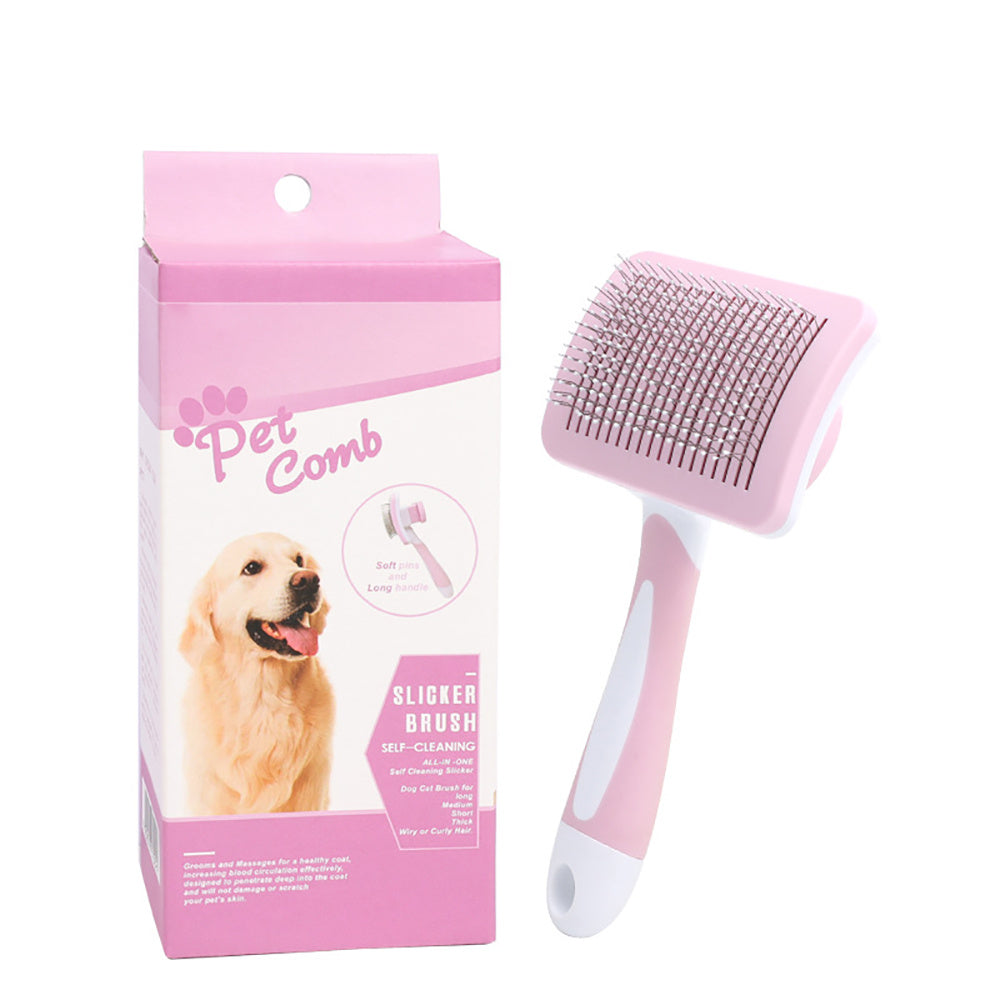 High-quality self-cleaning dog and cat brush for stress-free grooming sessions