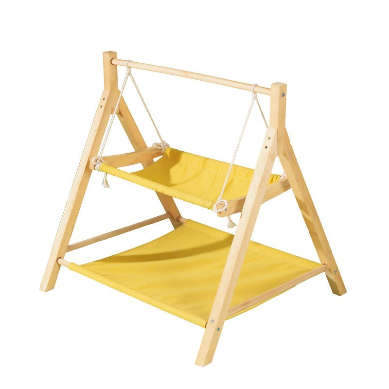 Modern pet lounger with sturdy wooden frame for cats up to 30 lbs