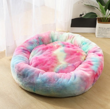 Chic and cozy donut bed for pets with anxiety relief benefits