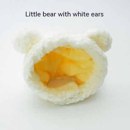 Cozy pet bear ear hat perfect for cats and small dogs