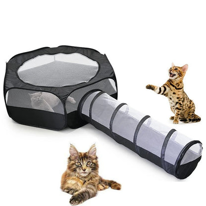 Multifunctional cat play tunnel with removable sections